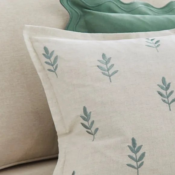 Embroidered Harper Stem Square Cushion Cover 2