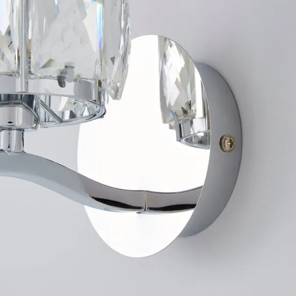 Set of 2 Kleio Glass Chrome Wall Light 5