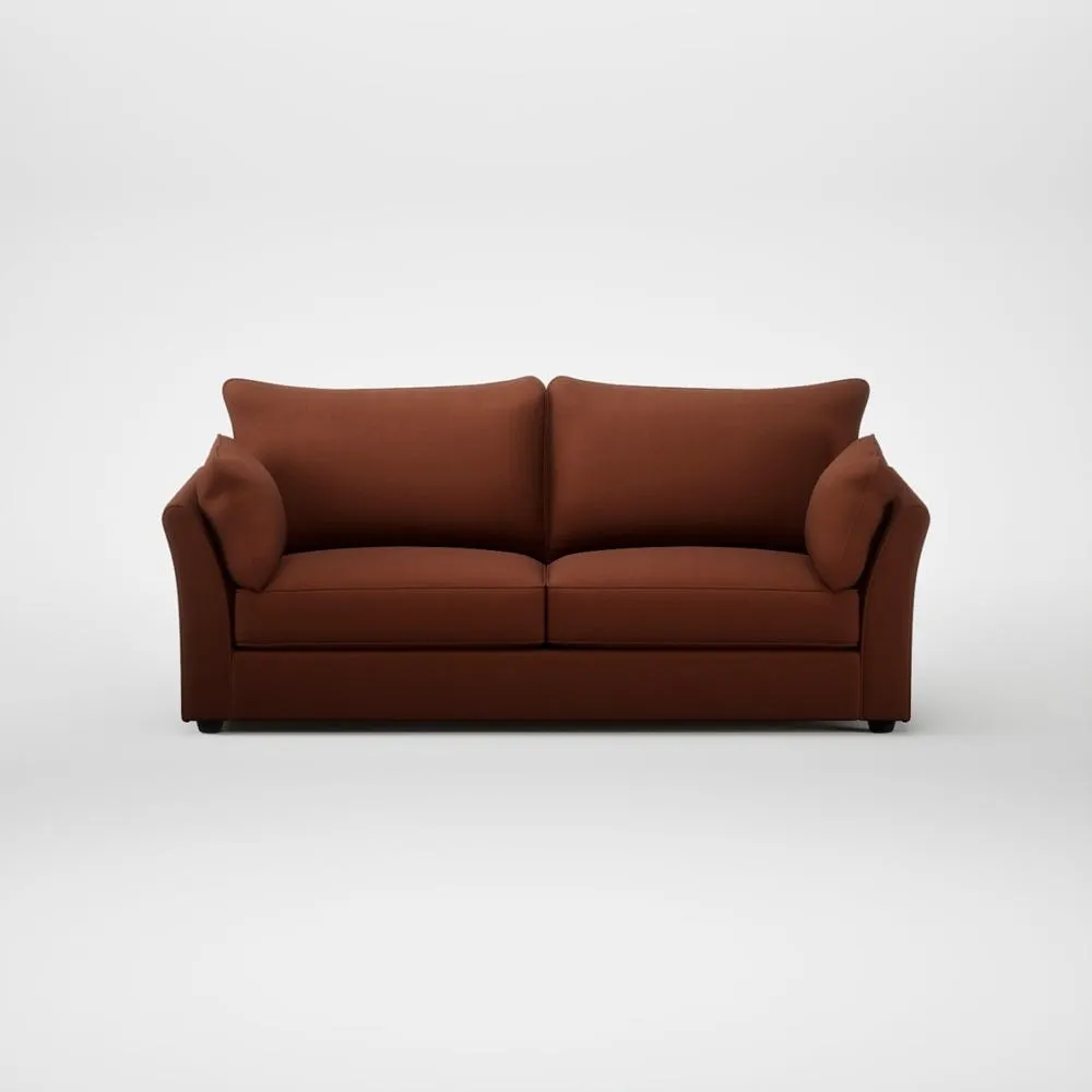 Heal's Tailor 4 Seater Sofa Smart Cotton Linen Rust Black Feet 1