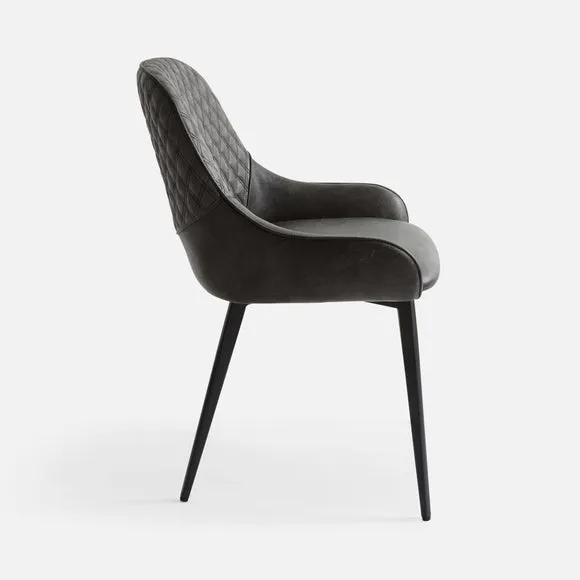 Hudson Set of 2 Dining Chairs, Faux Leather 6