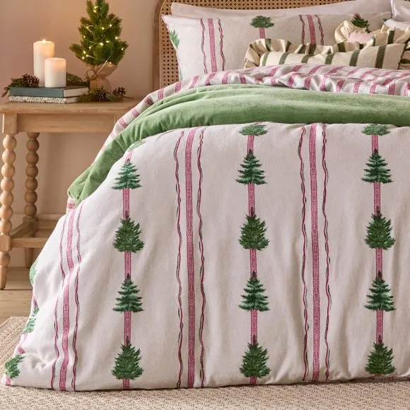 Wylder Spruce Stripe 100% Brushed Cotton Duvet Cover & Pillowcase Set 3