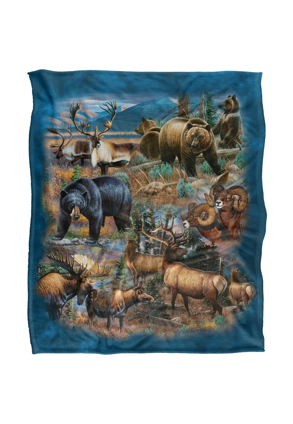 JQ Licensing Cf-Jp Big Game Hunting Silky Touch Super Soft Throw Blanket 152 X 127 cm in White