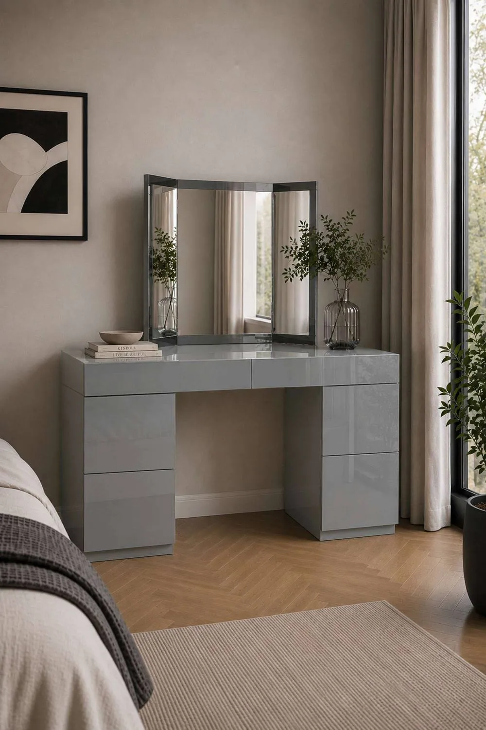 Birlea Liberty Dressing Table Mirror Only Grey Glass