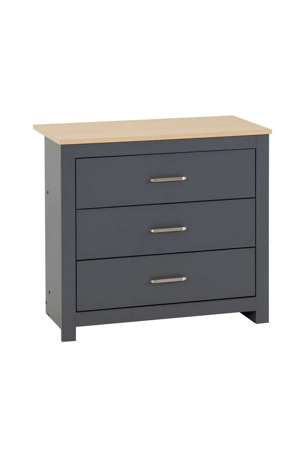 Seconique Portland 3 Drawer Chest in Grey 2
