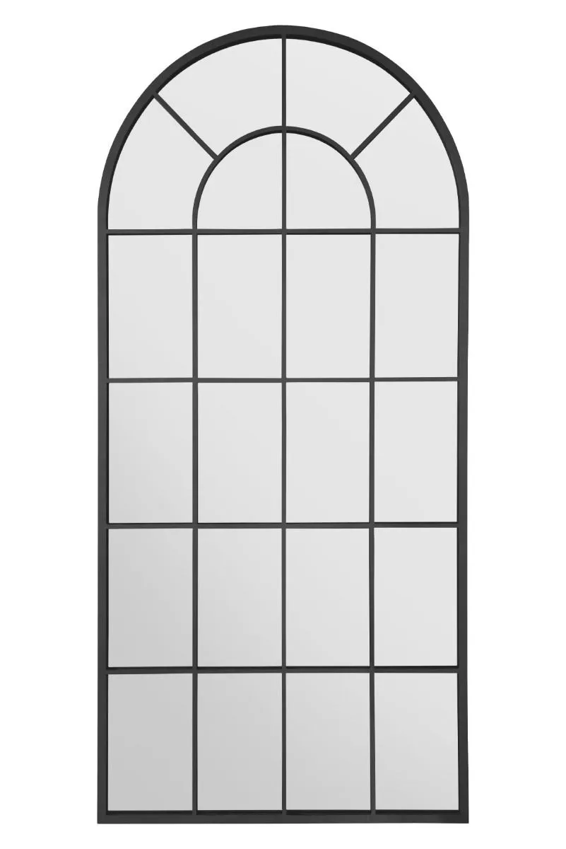 MirrorOutlet Black Framed Arched Window Garden Mirror 71" X 33.5" (180x85CM) 3
