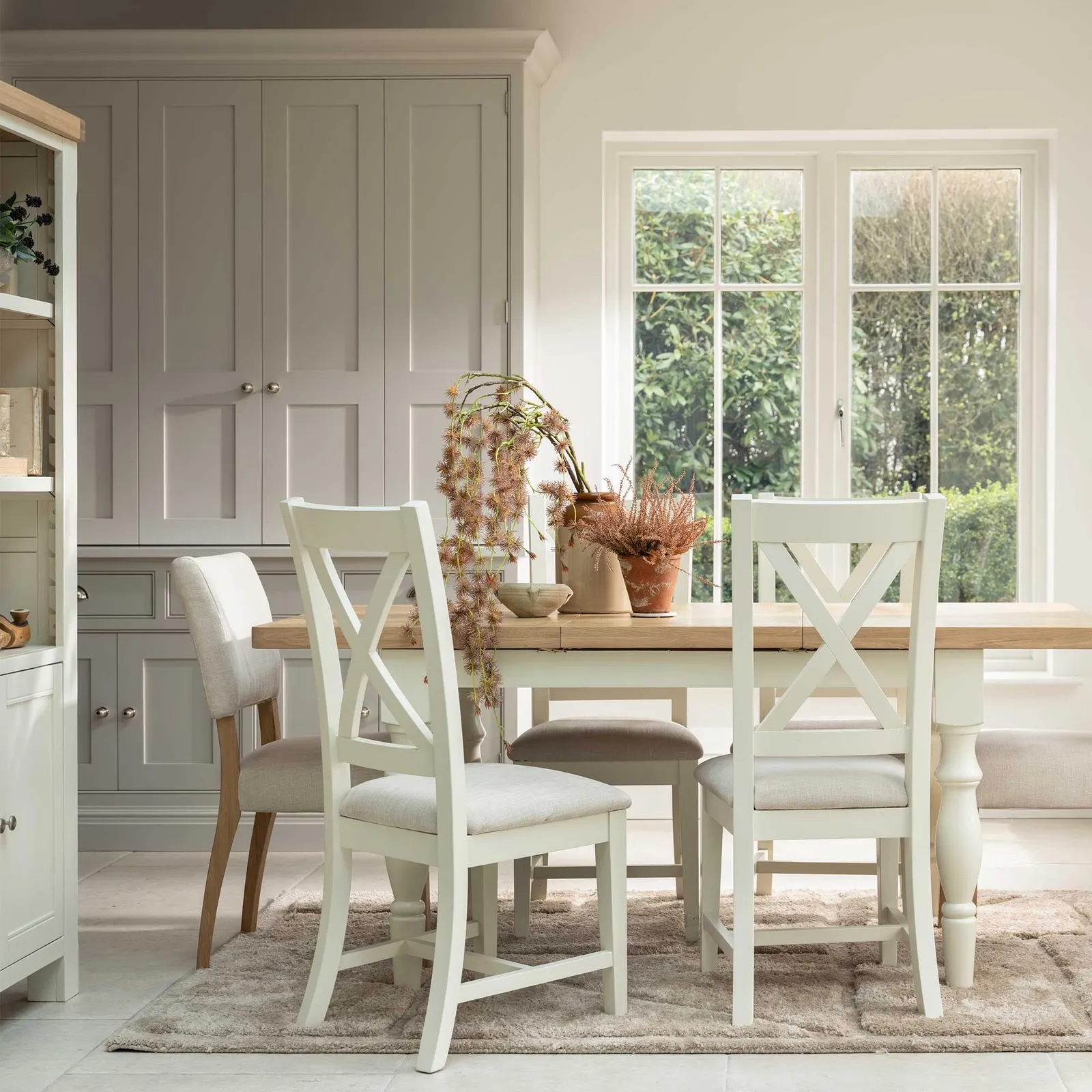 Witney Upholstered Dining Chair 52X44.5X105Cm, Neutral Fabric | Barker & Stonehouse 2