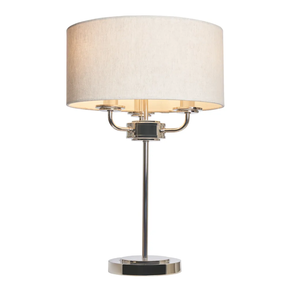 Henry 3 Light Table Lamp, Nickel