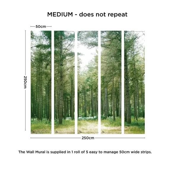 Forest Wilderness Green Wall Mural 4