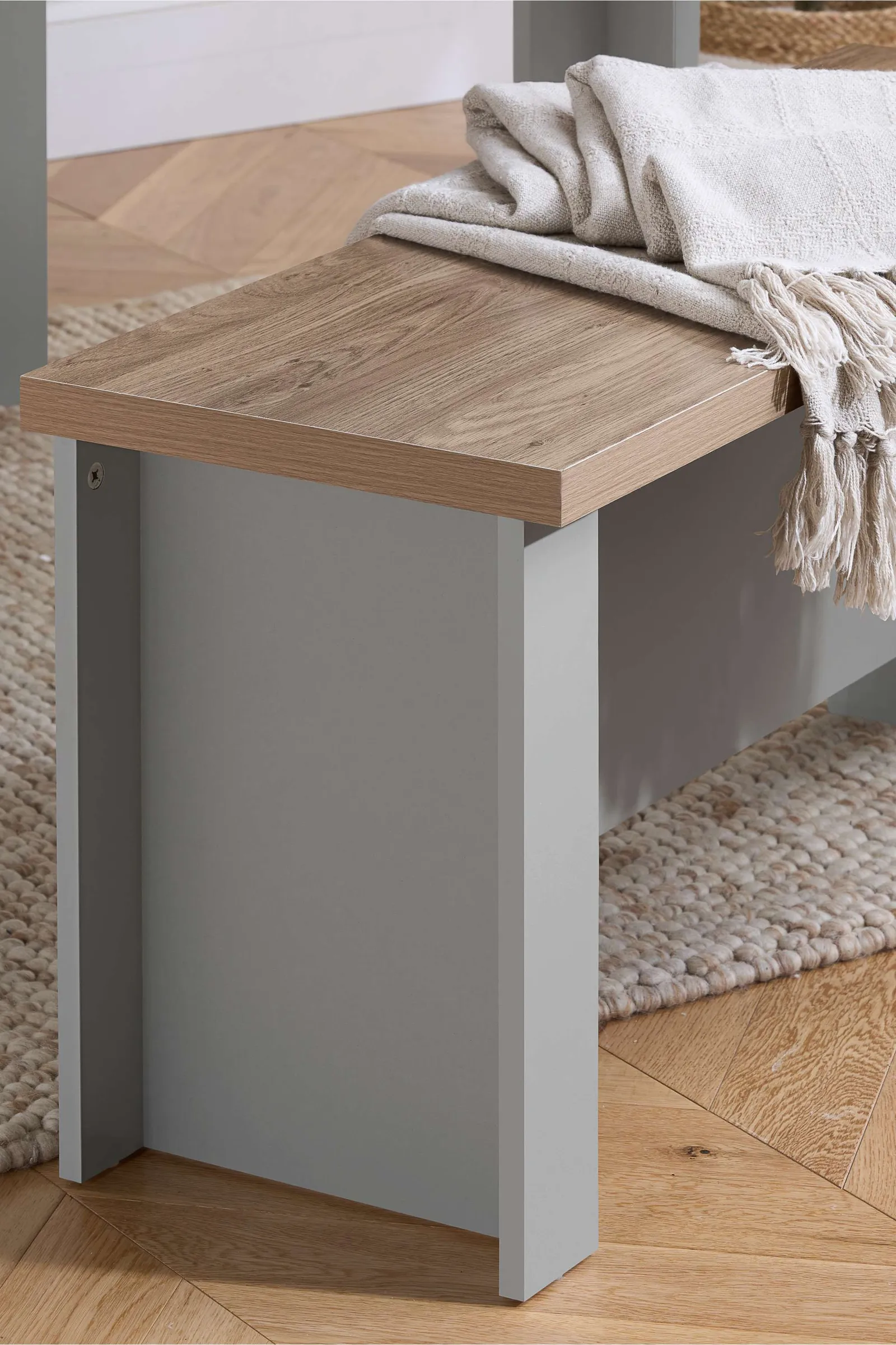 Birlea Dining Table & Bench Set Highgate 2 Kitchen Traditional in Grey 2