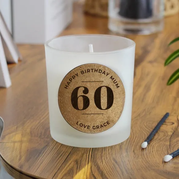 Personalised Birthday Cork Label Candle 2