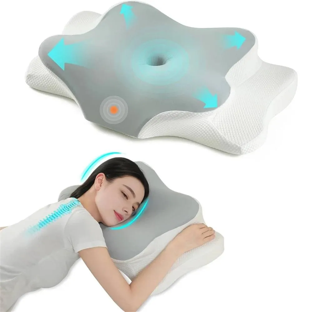 Nordara Ergonomic Memory Foam Pillow Cervical Neck Pain Relief in Grey
