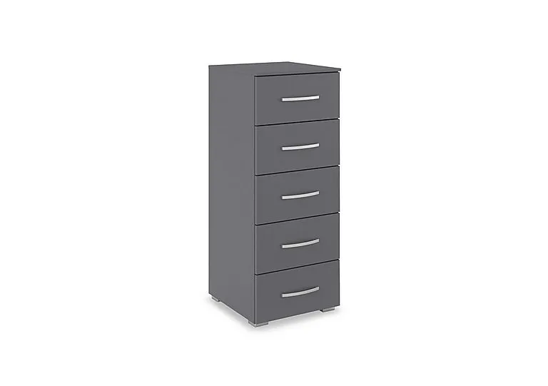 Impulse 5 Drawer Tall Chest - Metallic Grey