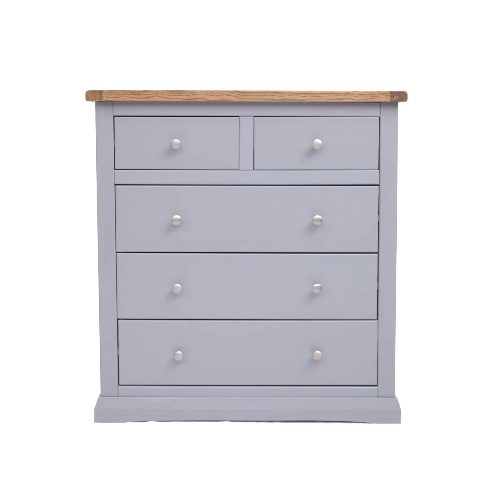 Cabinet Bits Rocca 5 Drawer Chest of Drawers Chrome Knob in Grey