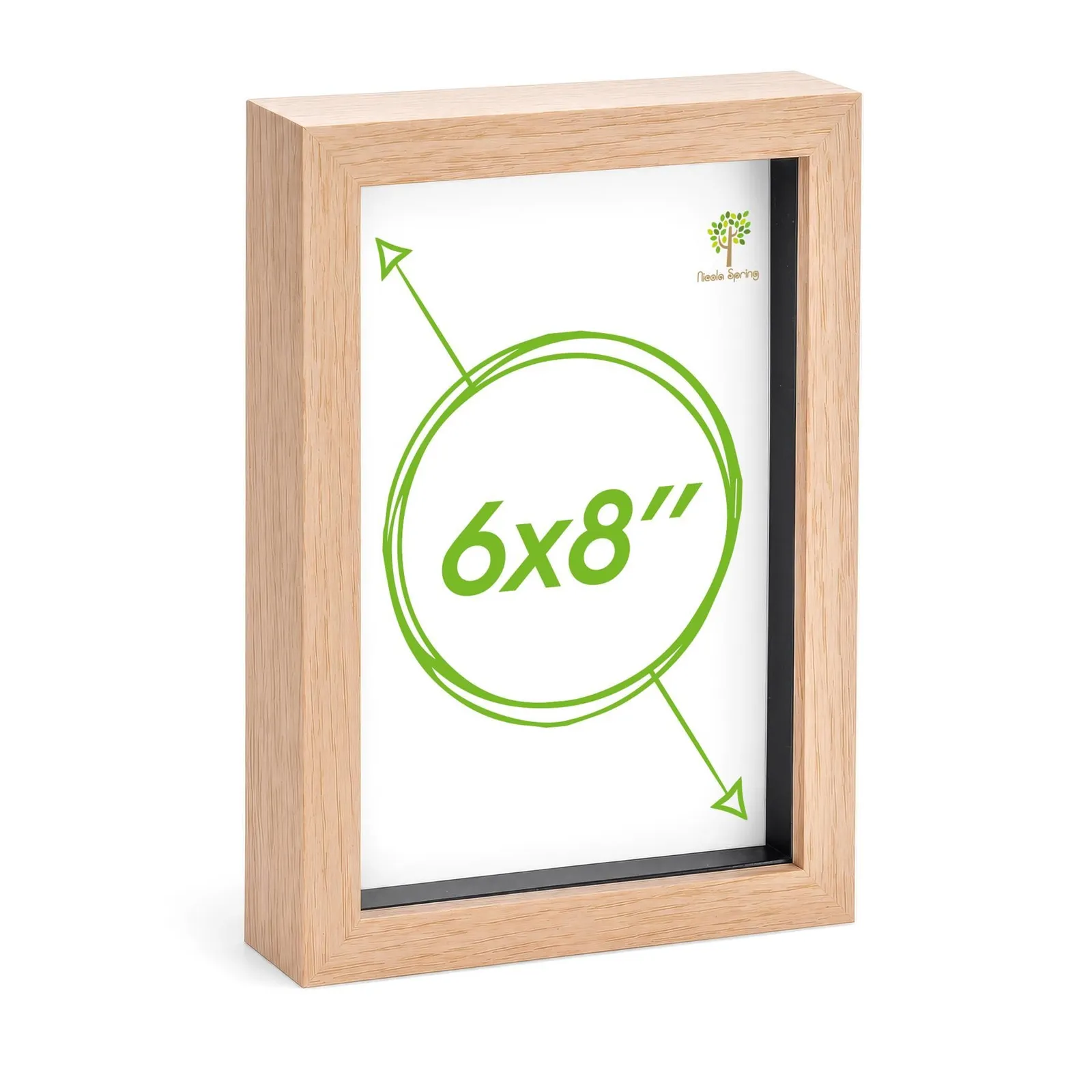 Nicola Spring 3D Box Photo Frame - A5 (6 x 8") - Pack of 1 in Light Brown