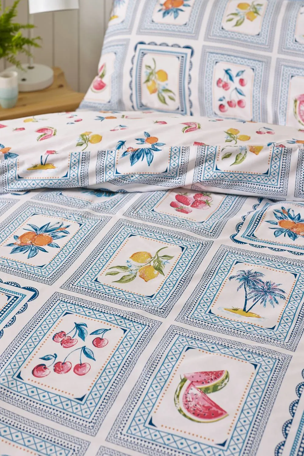 Catherine Lansfield 'Riviera Tiles' Reversible Duvet Cover Set 4