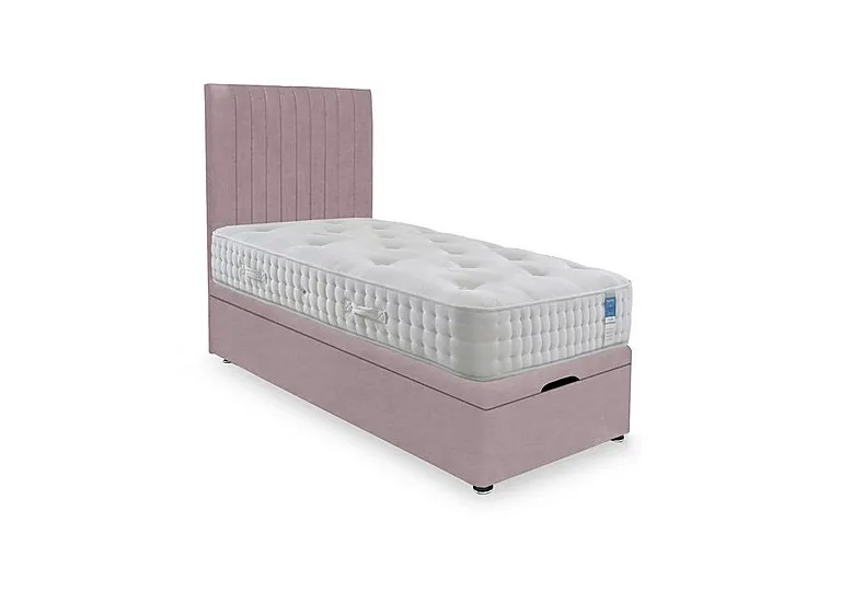 Ortho 2000 Manual End Ottoman Divan Set - Small Single - Plush Lilac
