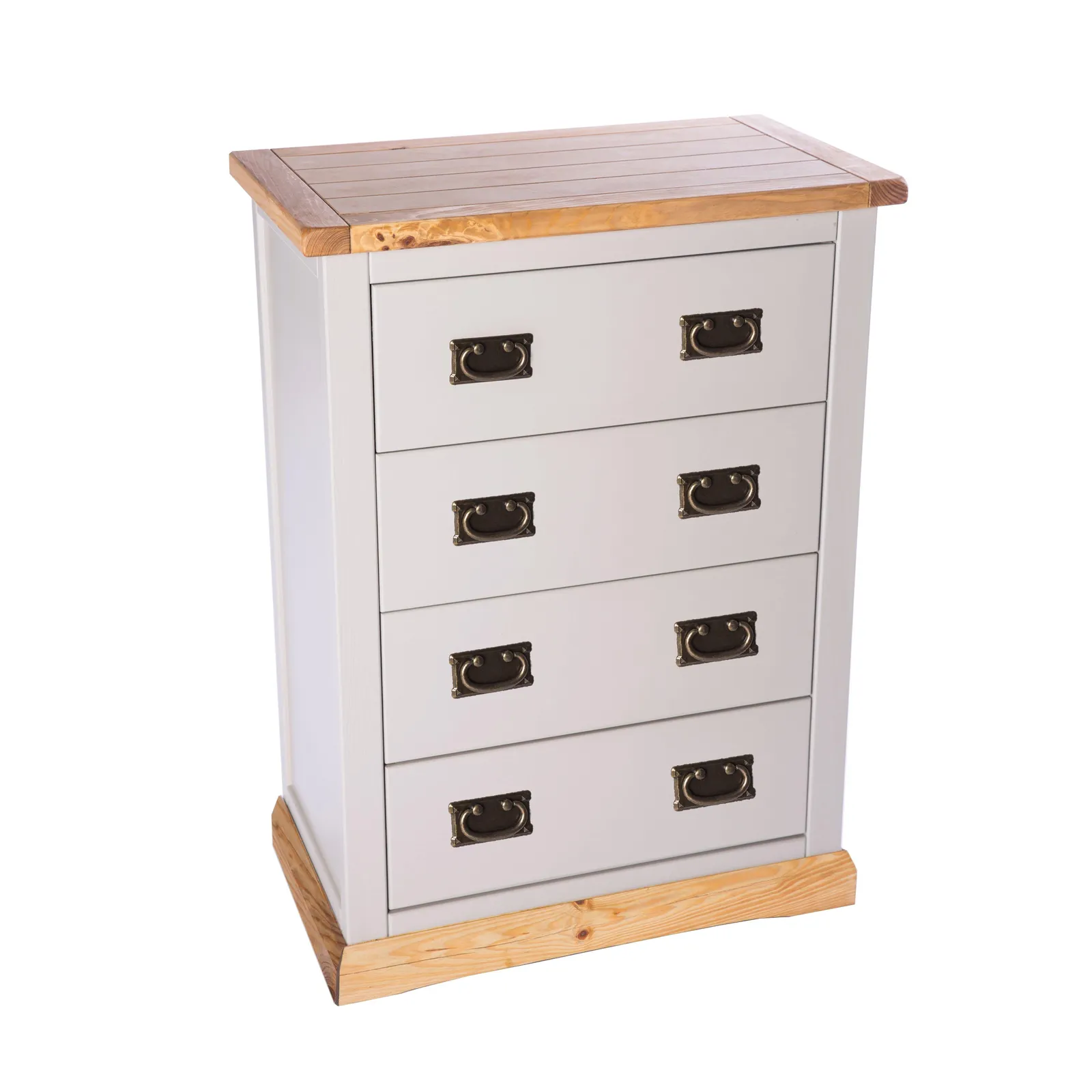 Cabinet Bits Bomporto 4 Drawer Chest of Drawers Bras Drop Handle in Light Grey 3