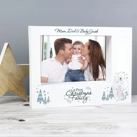 Personalised Polar Bear 1st Christmas As A Family Box Photo Frame 3