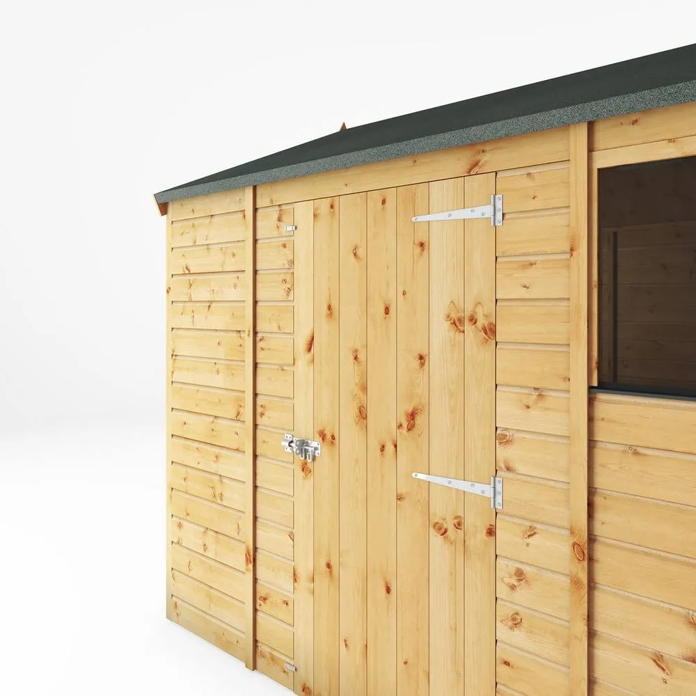 Mercia 10 x 8 Feet Shiplap Apex Shed - L296.6 x W250.4 x H235.6 cm - Brown 4