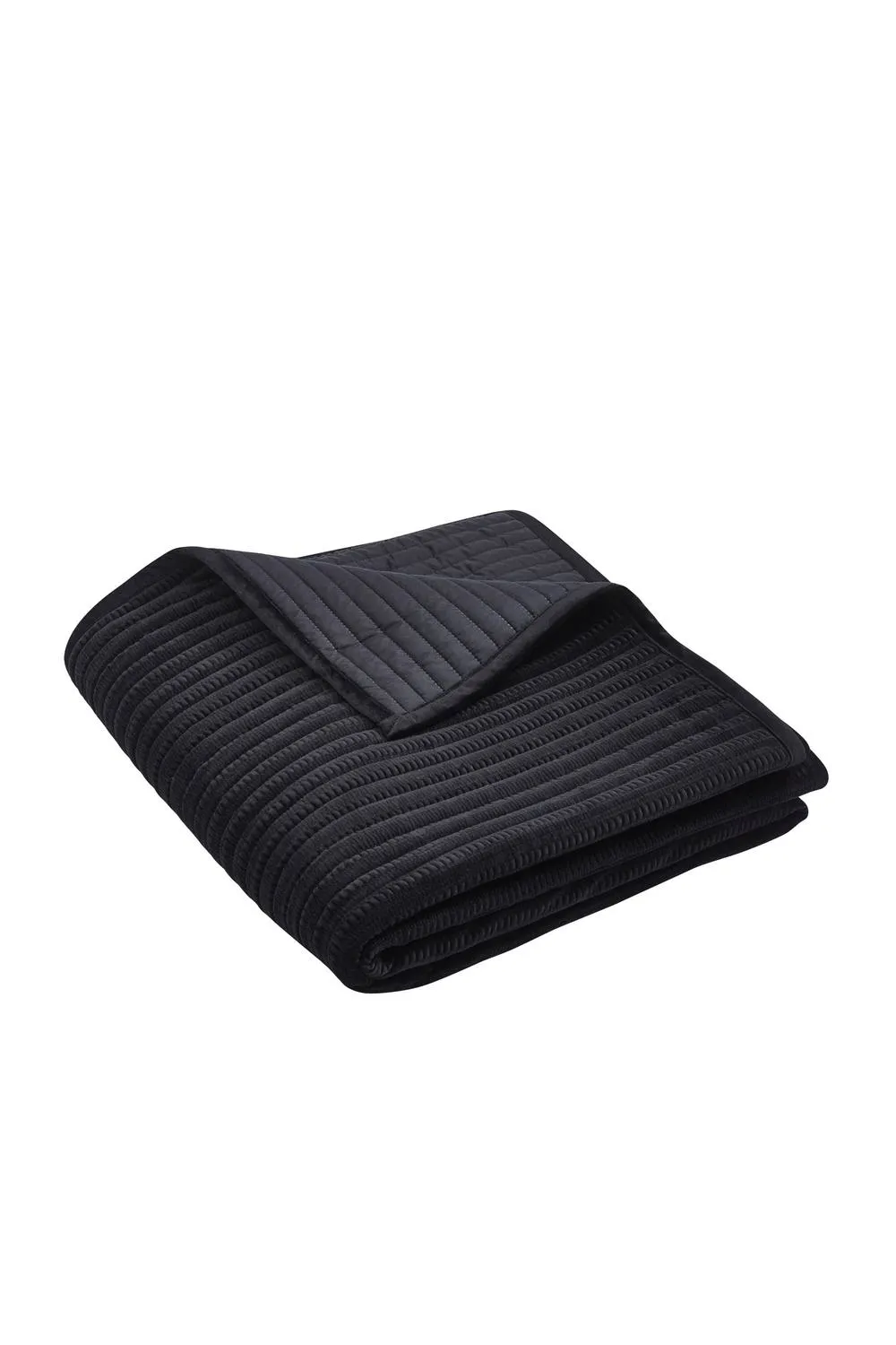 Catherine Lansfield 'Velvet Pinsonic' Quilted Bedspread in Black 3
