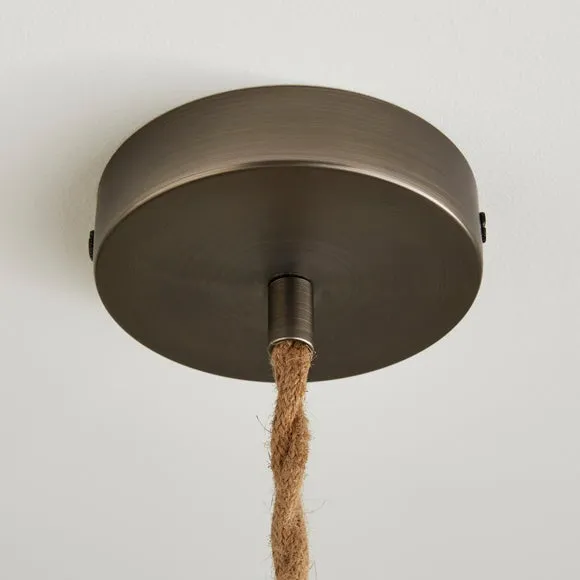 Fentress Twisted Jute Pendant Flex Ceiling Light Cable 3
