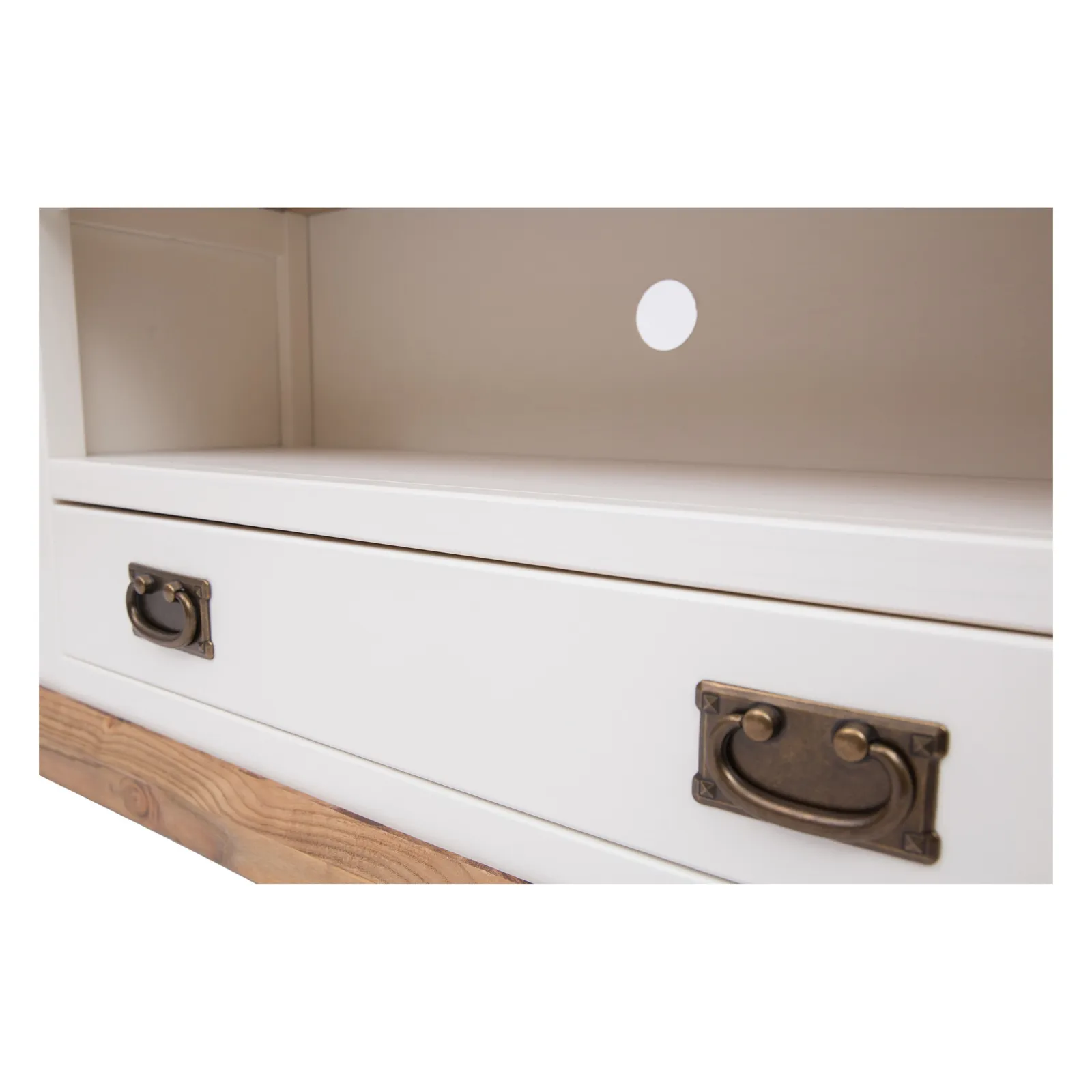 Cabinet Bits Tropea Off-White 1 Drawer TV Cabinet Brass Drop Handle 5
