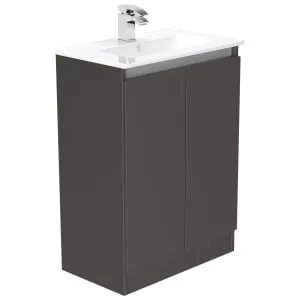 Newland Midnight Mist Slimline Basin Floorstanding Unit - 600mm