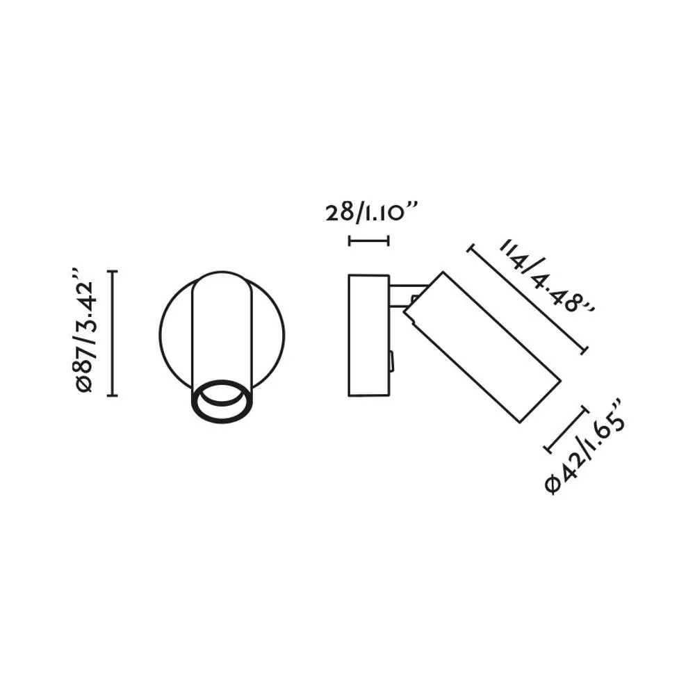 Netlighting Stan Slim Reading Wall Light Black GU10 with Switch 2