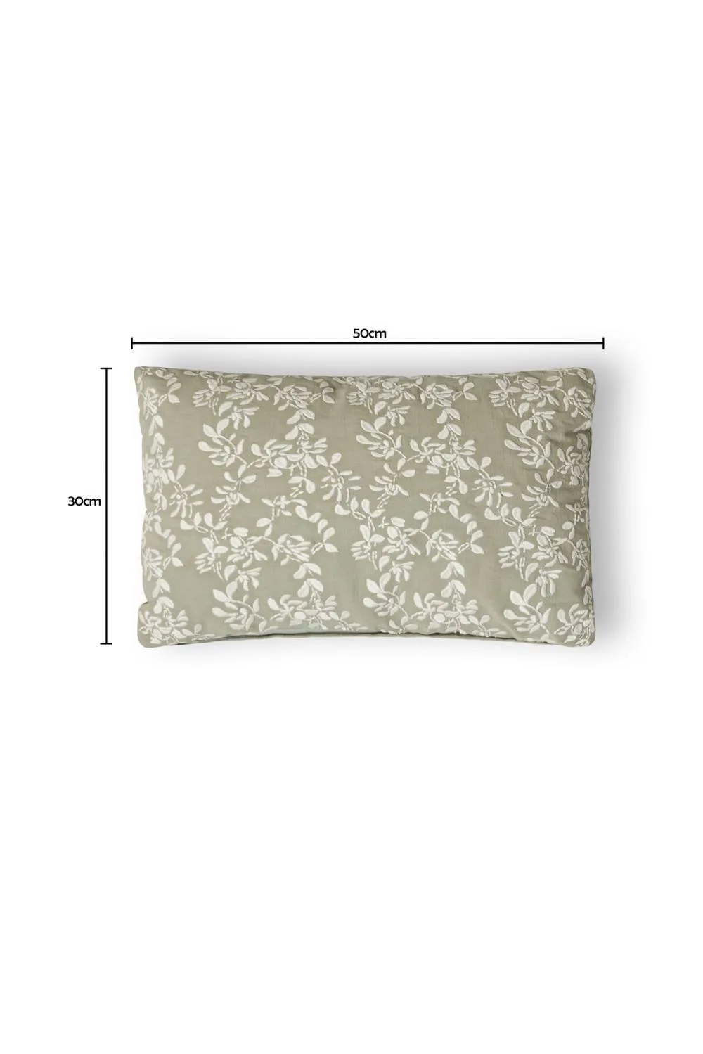 BHS Rustic Floral Cushion in Green 3