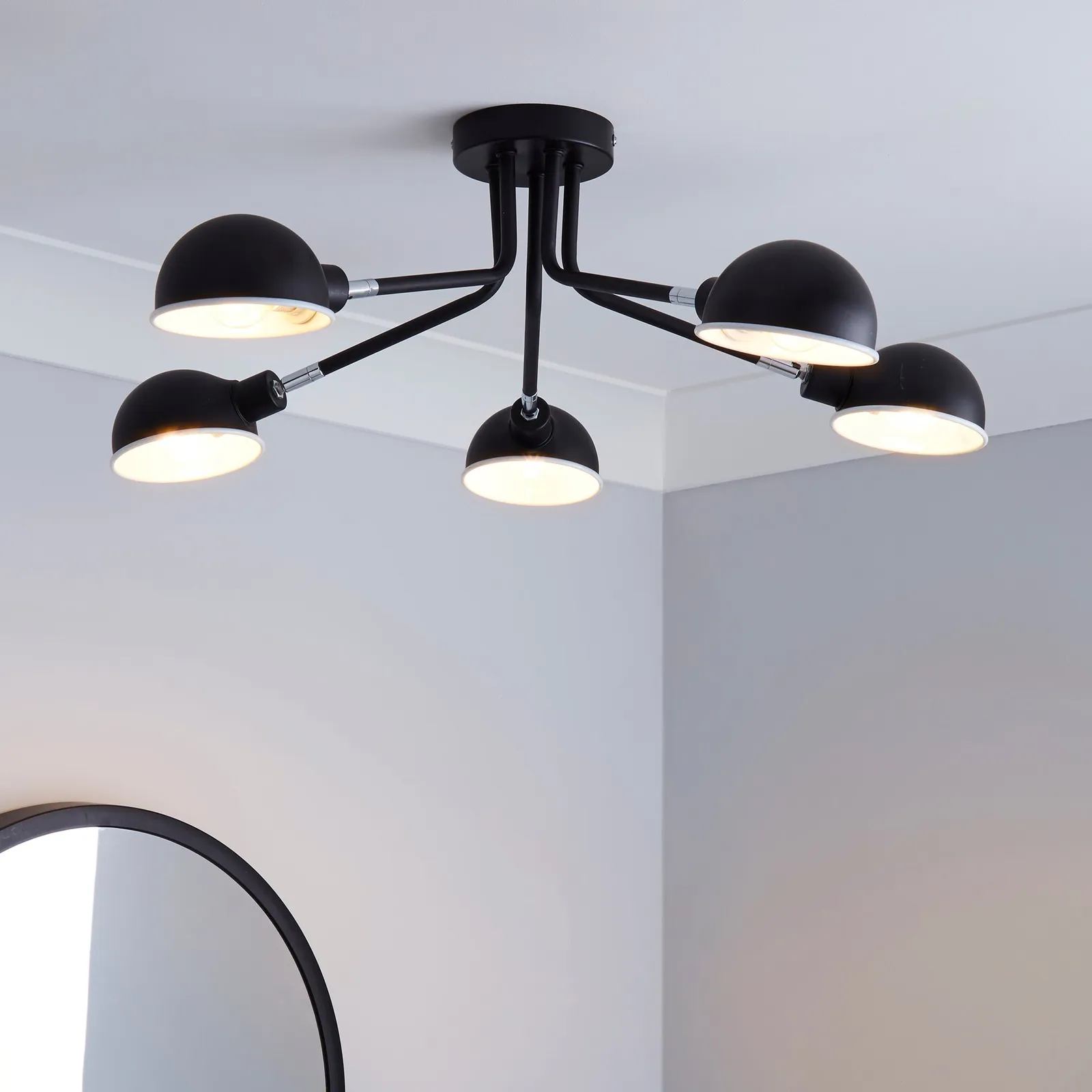 Borr 5 Light Black Ceiling Fitting Black