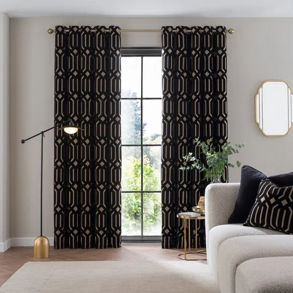 Luxe Deco Cut Velvet Eyelet Curtains 2