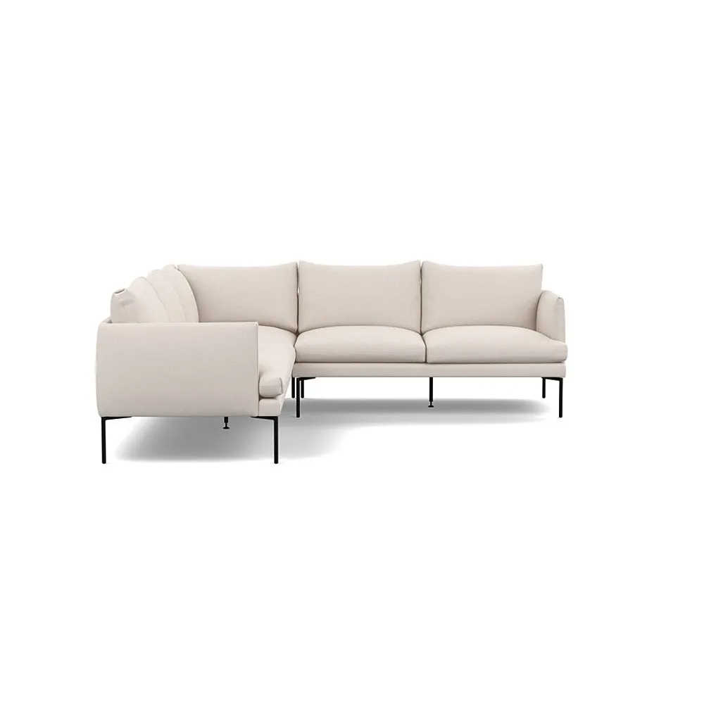 Heal's Matera Large Corner Sofa Siena Cotton Natural Black Feet