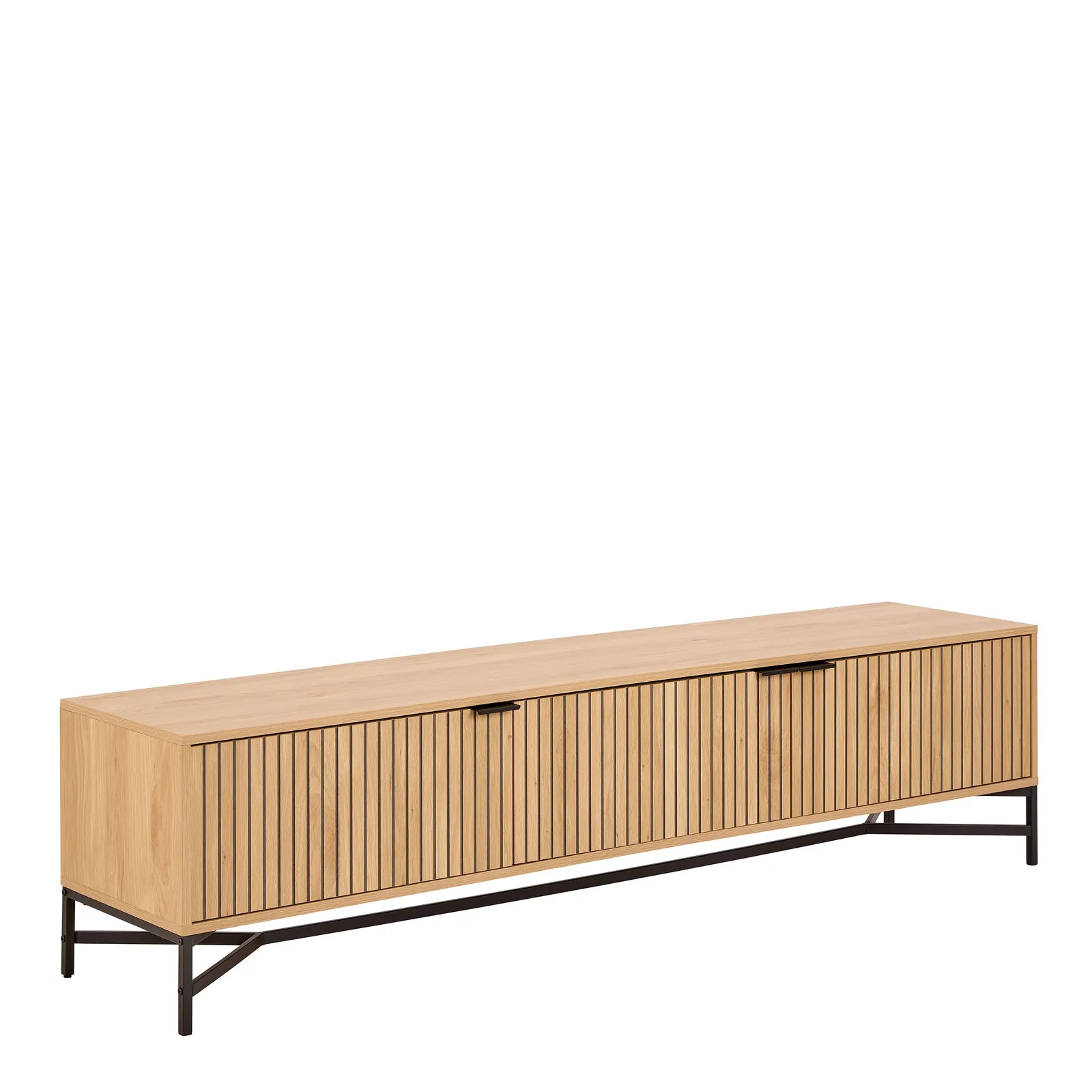 Furniture To Go Jaipur TV Unit With 3 Doors 176cm Wide in Oak in Brown