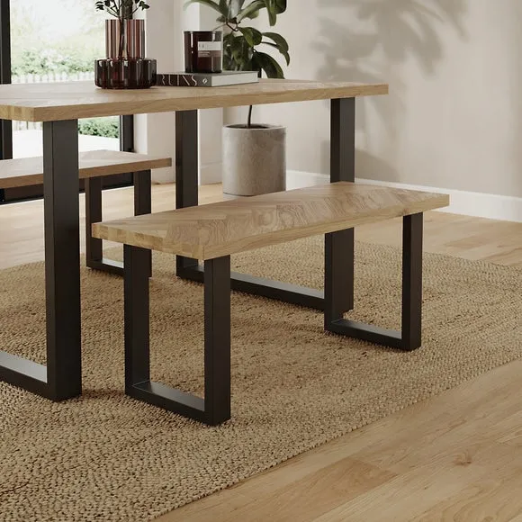 Shelton 4 Seater Dining Table with 2 Benches 4