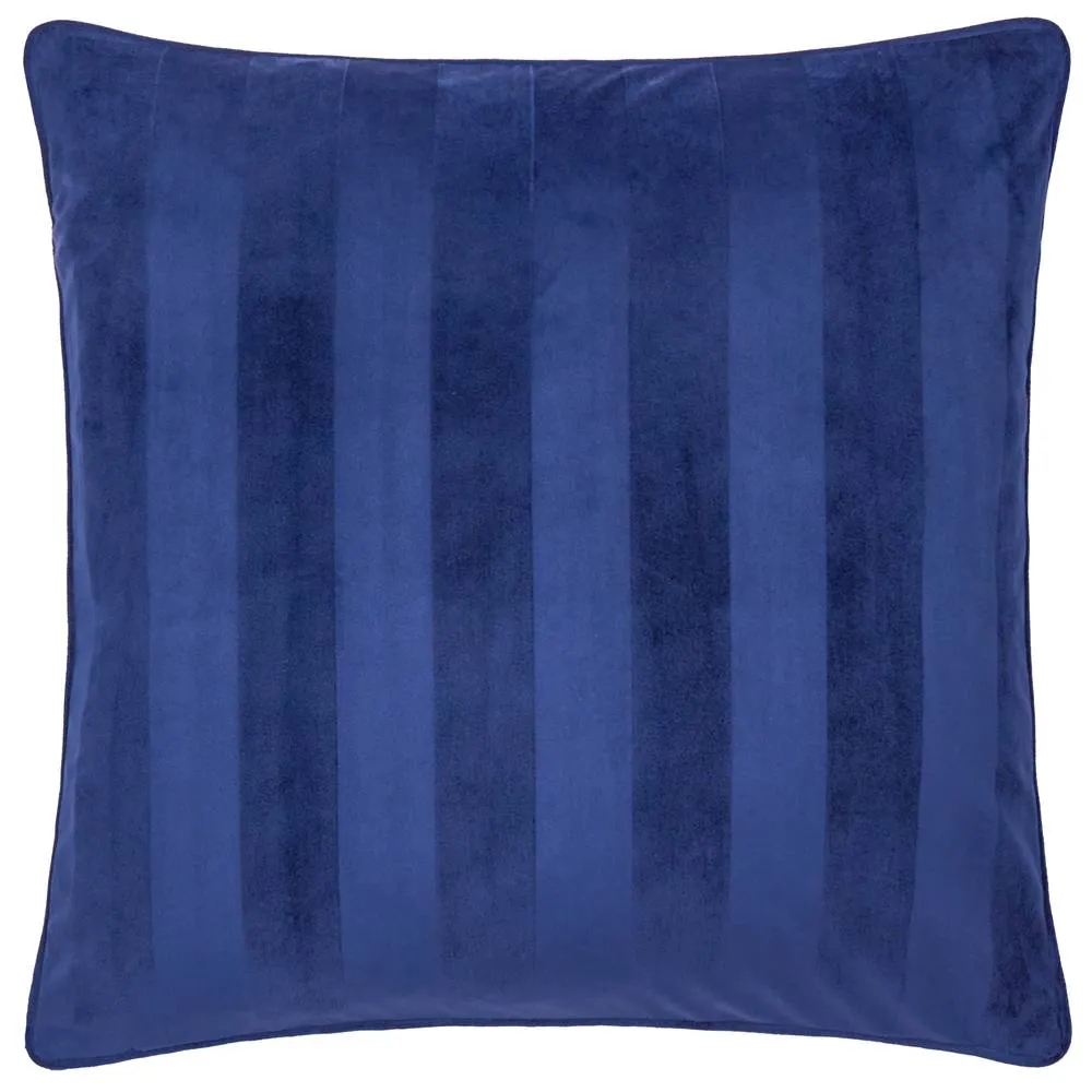 Paoletti Regency Stripe Velvet Cushion in Midnight 2