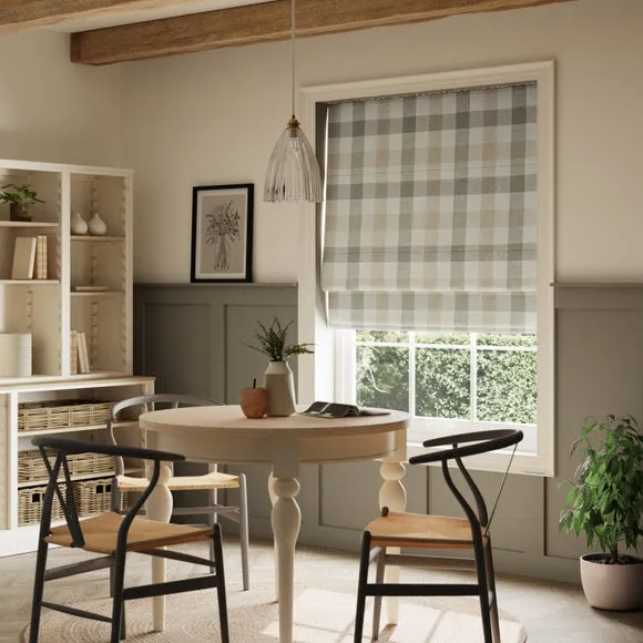 Large Check Easy Chain Roman Blind