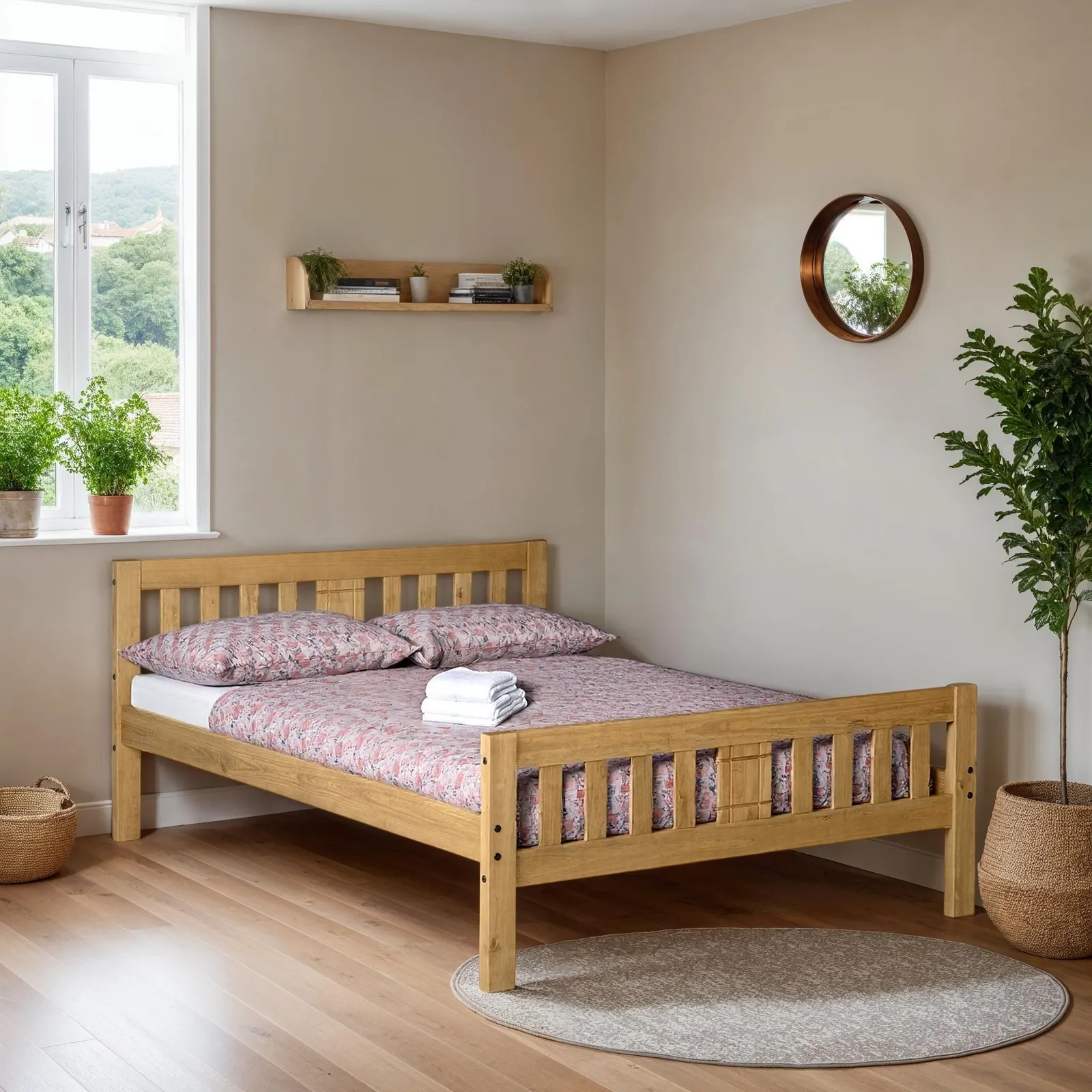 Seconique Rio 4'6" Double Bed in Natural