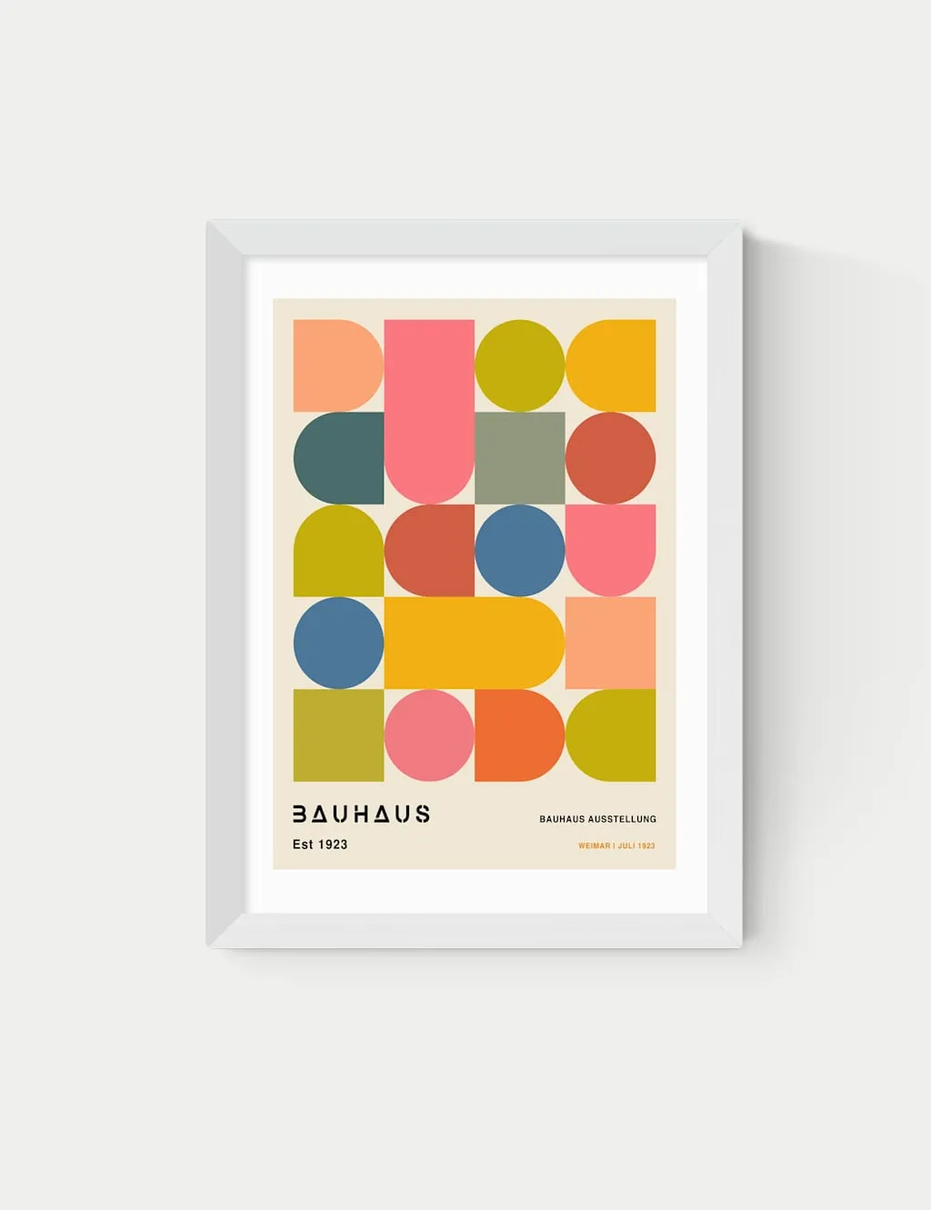 East End Prints Bauhaus Shapes Framed Art White