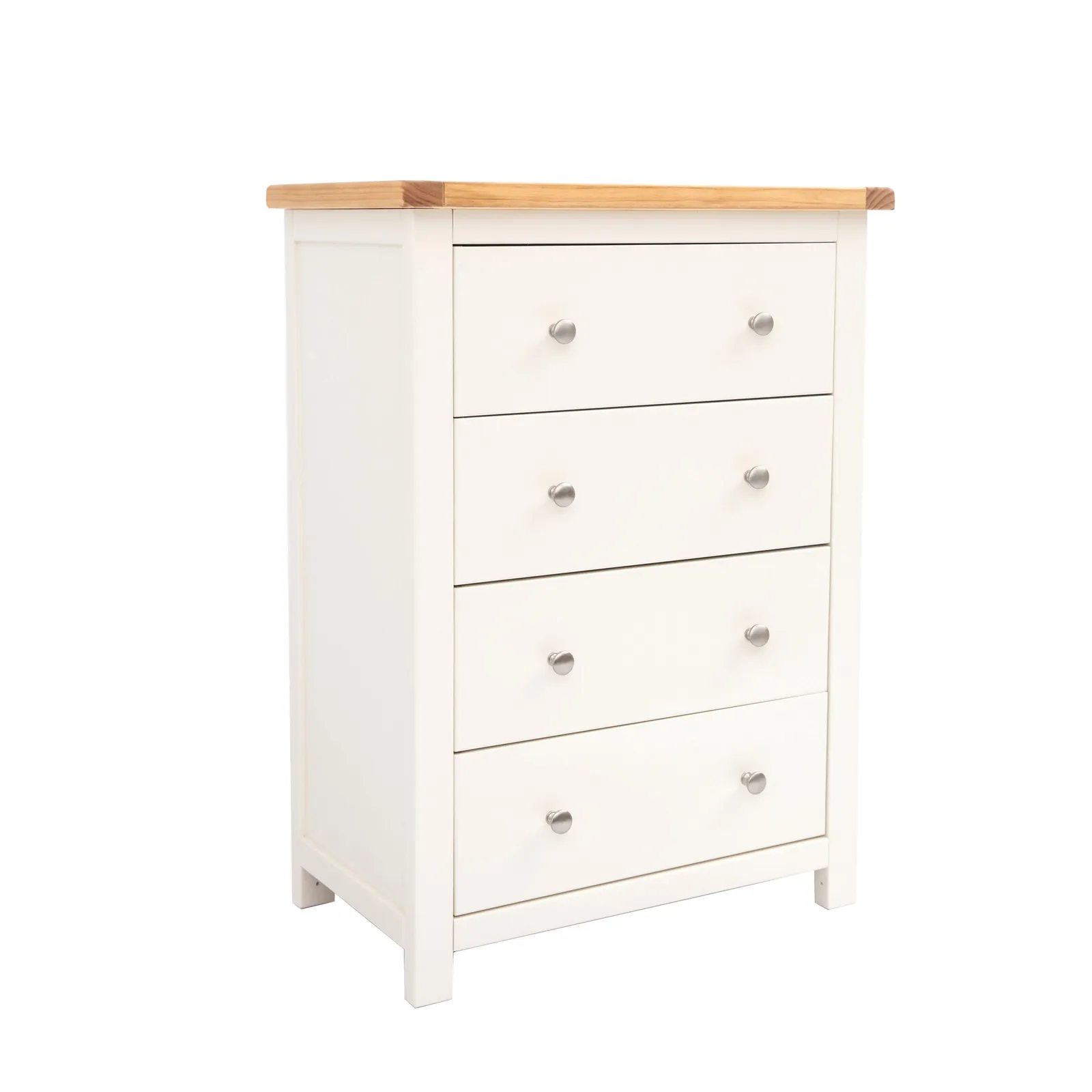 Cabinet Bits Maggiori 4 Drawer Chest of Drawers Chrome Knob in Off-White 2