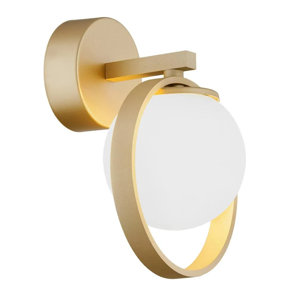 Netlighting Saturnia Wall Lamp Opal Matt Gold