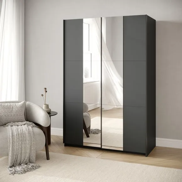 Jax 120cm Sliding Wardrobe with 2 Mirrors 1