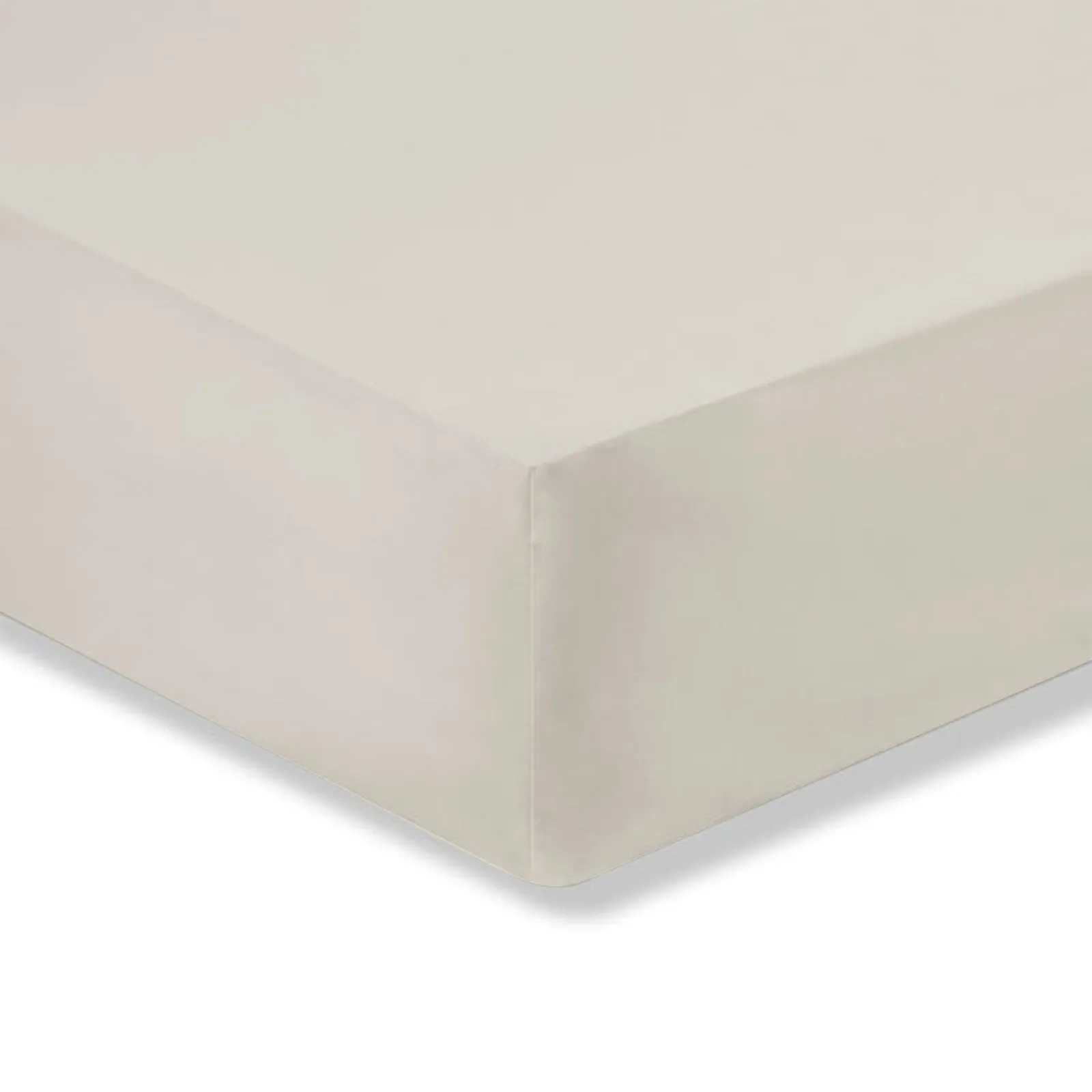 Plain 180 Thread Count Cotton Comfort Fitted Sheet Natural (Cream)