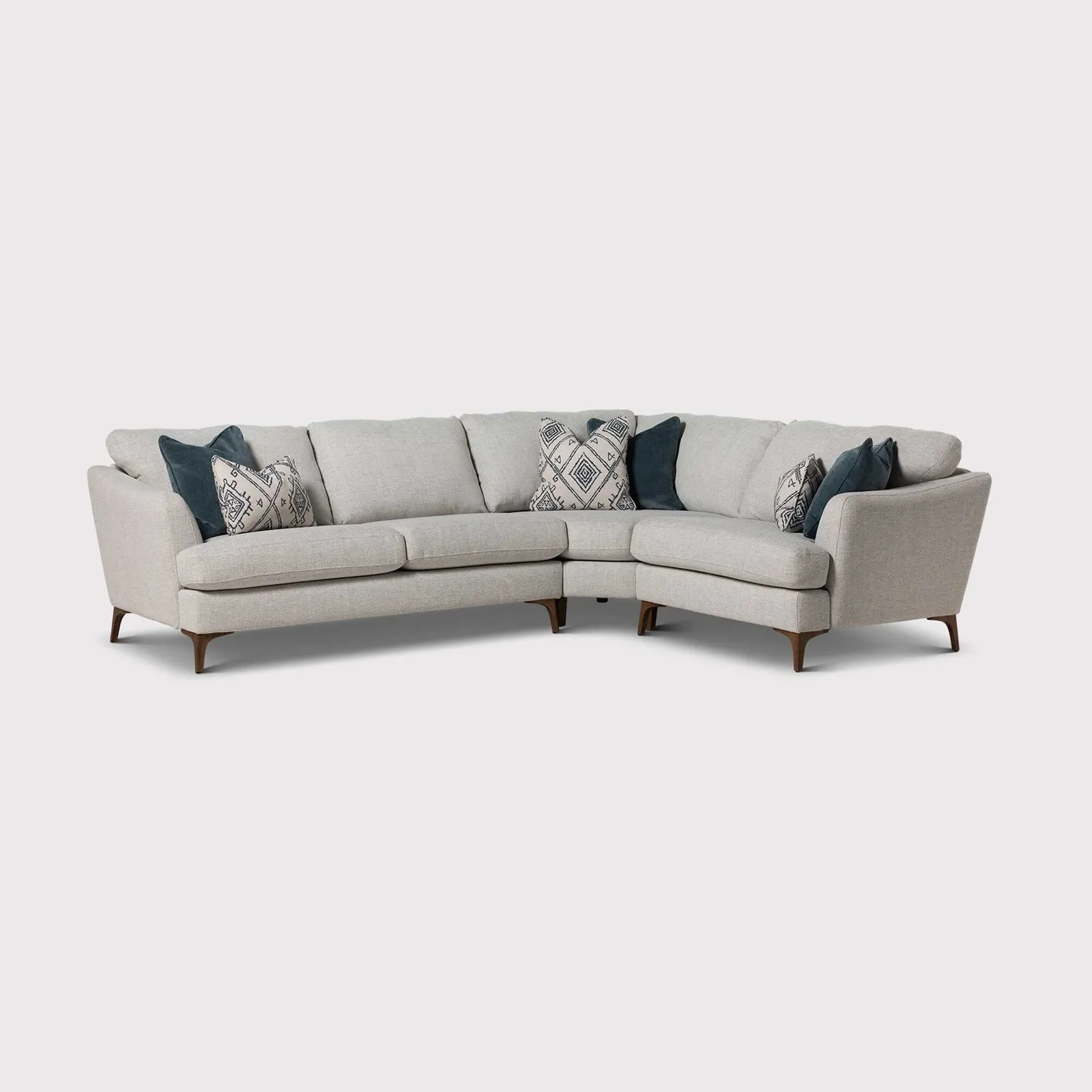 Embrey 2.5 Seater Corner Sofa With Rhf Cuddler, Grey Fabric | Barker & Stonehouse