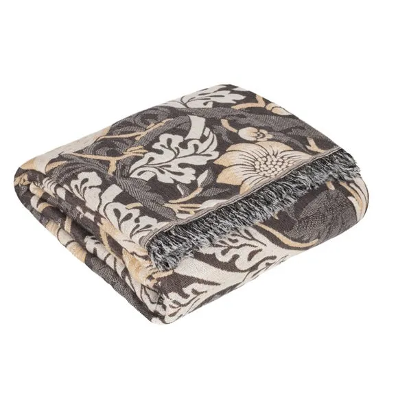 Morris & Co. Strawberry Thief Throw Blanket 130cm x 170cm 3