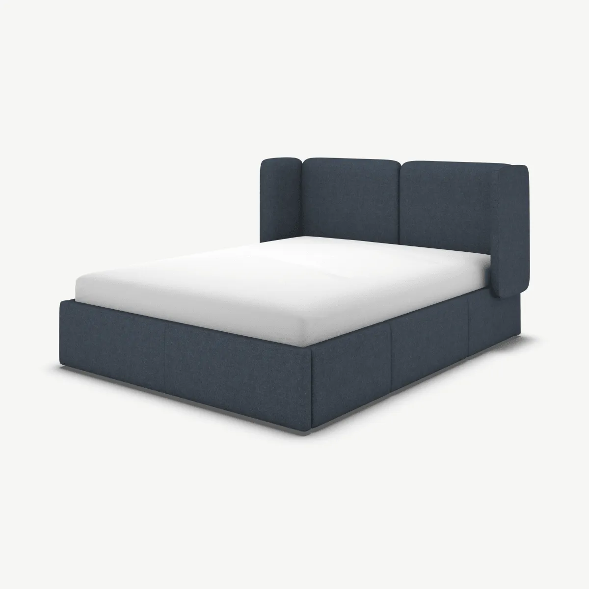 Romola Super King Size Bed with Storage Drawers, Shetland Navy Wool