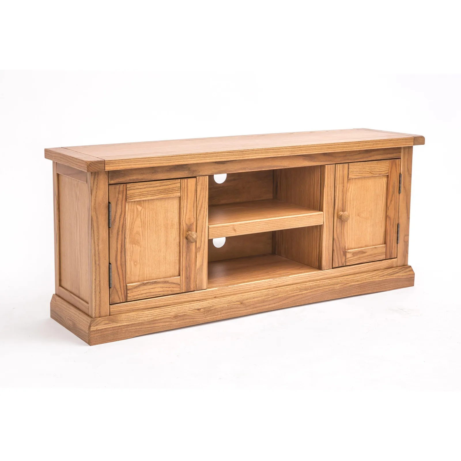 Cabinet Bits Salerno Light Wood 2 Door TV Cabinet Wood Knob in Natural 3