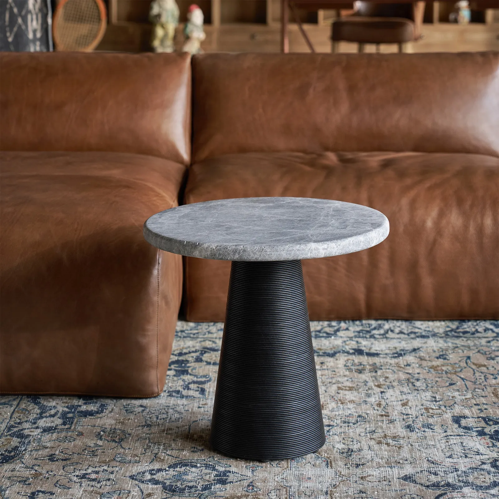 Timothy Oulton Bootlace Round Side Table 56Cm, Round Marble | Barker & Stonehouse 2