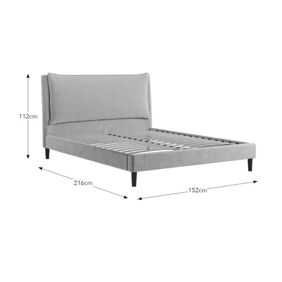 Skylar Velvet Pillow Back Bed Frame 6