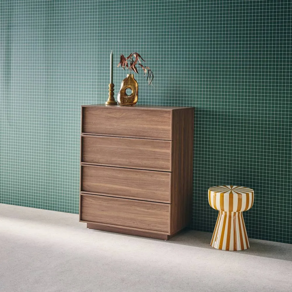 sweeek Chest of 4 drawers wood effect 80 cm in Dark Brown 4
