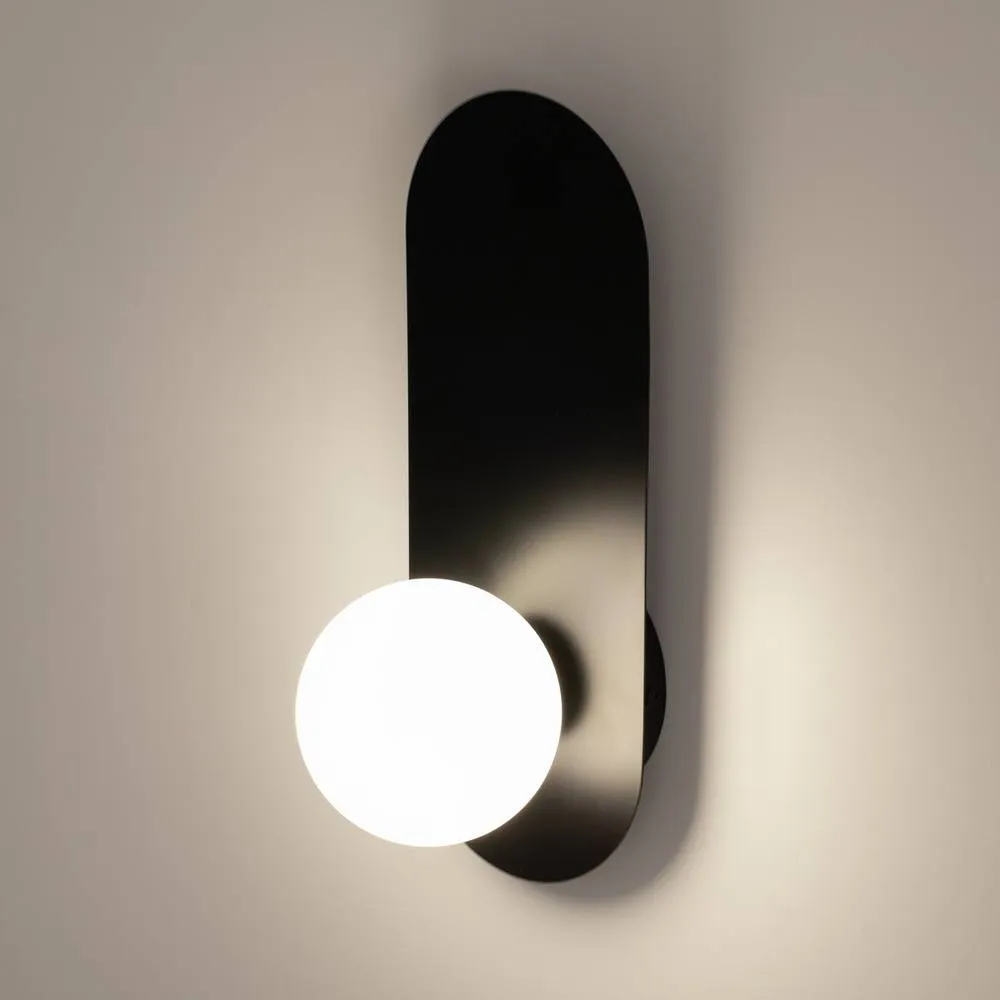Netlighting Bao Modern Globe Wall Lights Black 1xG9 White Shade 3